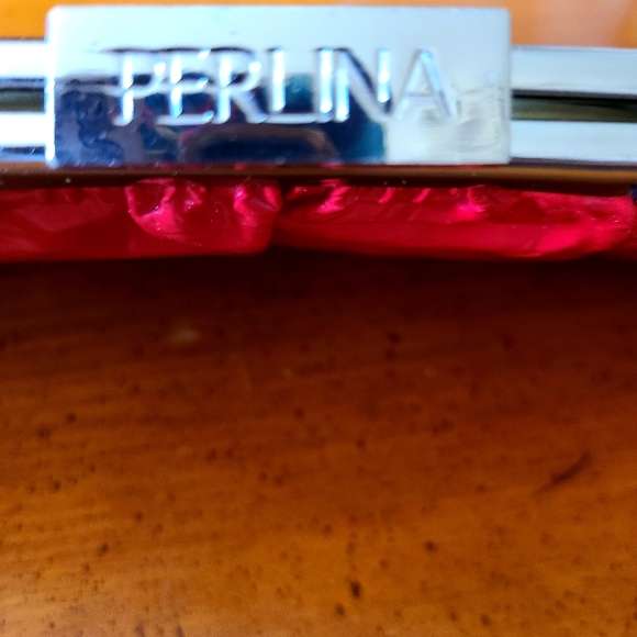 Perlina Patent Leather Red Clutch - Picture 3 of 4